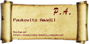 Paukovits Amadil névjegykártya